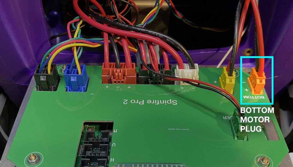 Top or bottom wheel motor failure