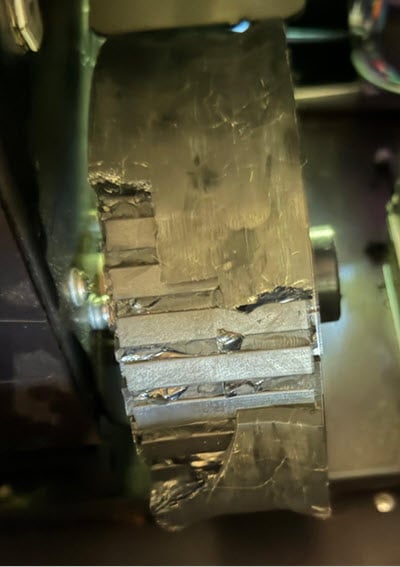 Example of broken throwing wheel