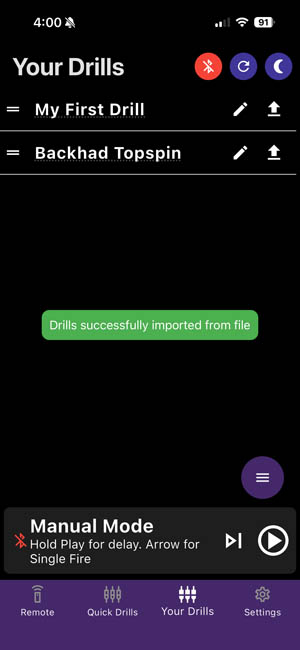 Drill successfully imported